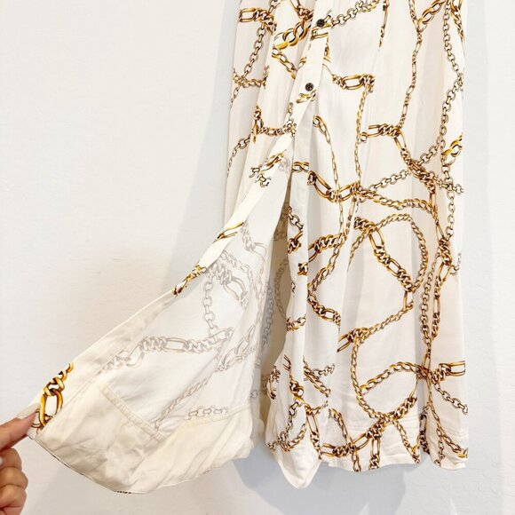 Maeve Chain Maxi Shirt Dress Anthropologie in Cream Resortwear Vacation Size XXS - Picture 6 of 11